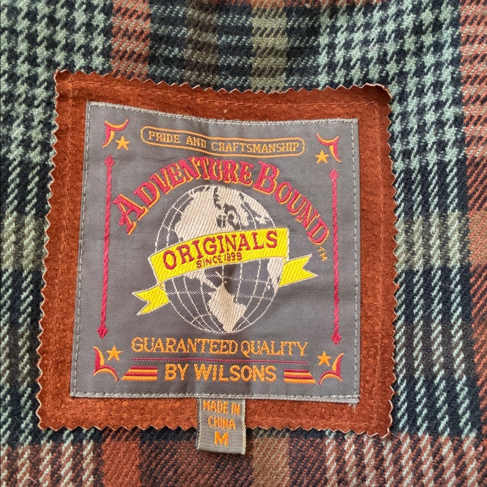 Barn Jacket Wilsons Vintage Adventure Bound Cognac Genuine Leather Suede - Picture 13 of 14